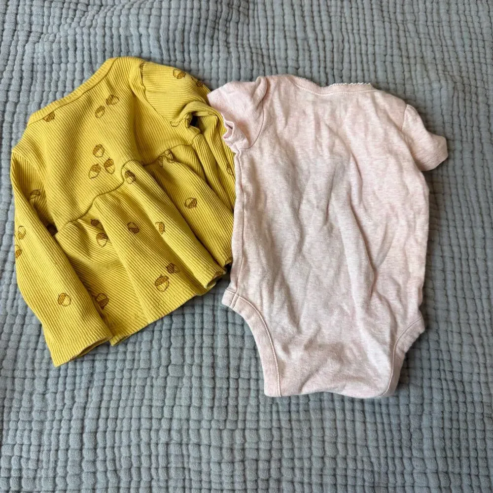 Bundle Lot Baby Girl Clothes Gap Carters 0-3 Months Leggings Peplum Top Bodysuit
